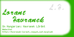 lorant havranek business card