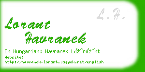 lorant havranek business card